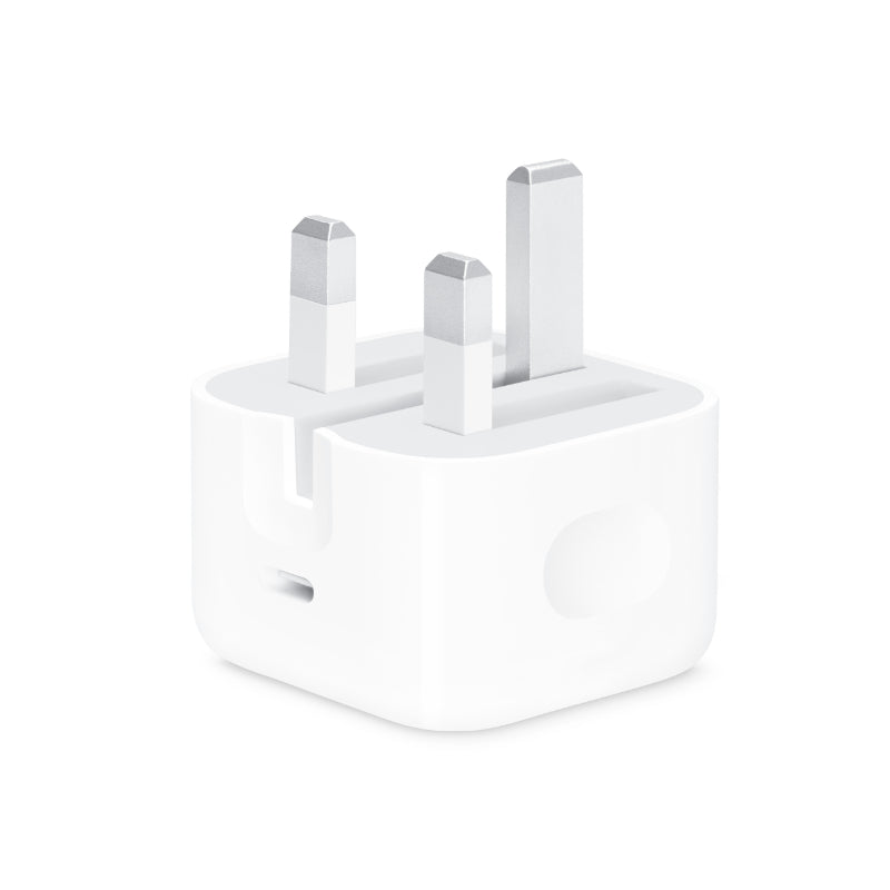 White power adapter on a white background