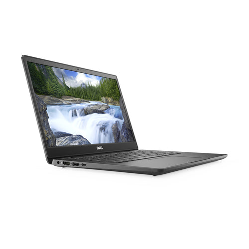 Laptop displaying a scenic wallpaper on a white background