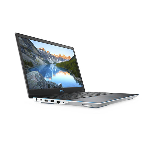 Laptop with scenic display on a white background