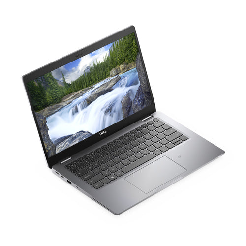 Laptop with a scenic display on a white background