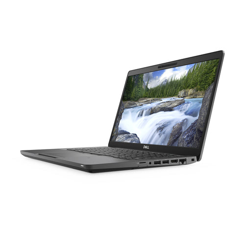 Laptop with a scenic display on a white background