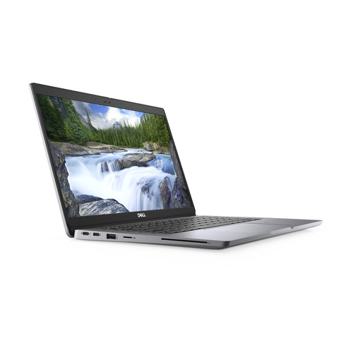 Laptop with a scenic display on a white background