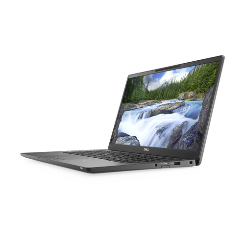 Laptop with a scenic display on a white background