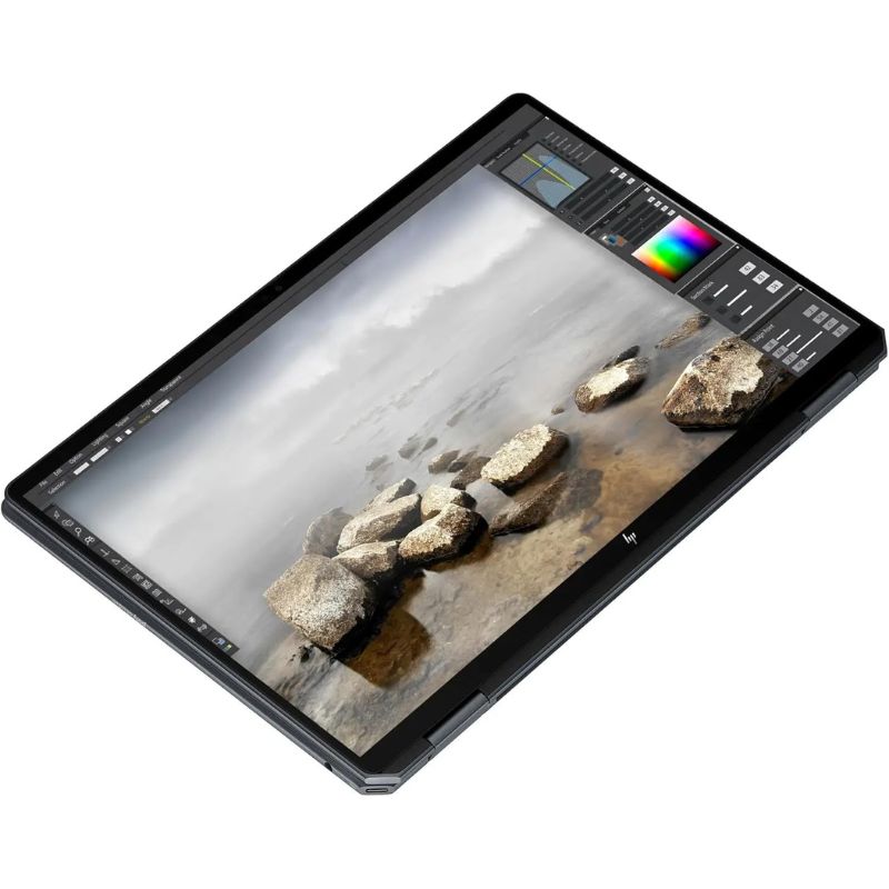 Digital drawing HP OmniBook Ultra Flip 14-fh0033dx Core Ultra 9 32GB RAM 2TB SSD displaying a landscape with rocks on the screen