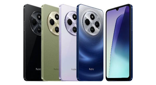 Redmi a3 pro smartphone in various colors on a white background