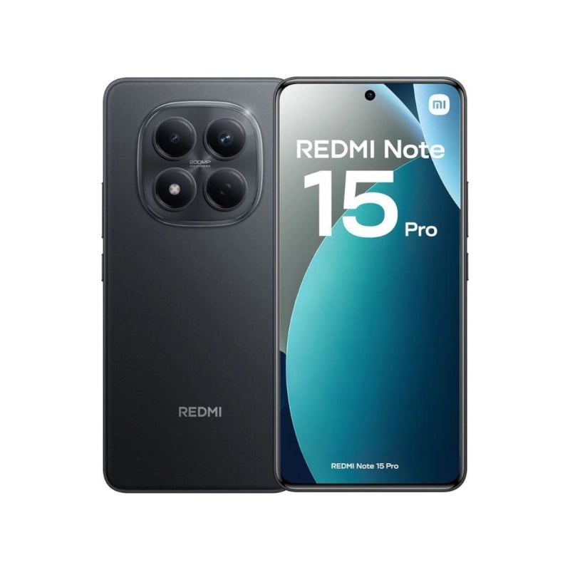 Redmi Note 15 Pro smartphone showing back and front views on a white background