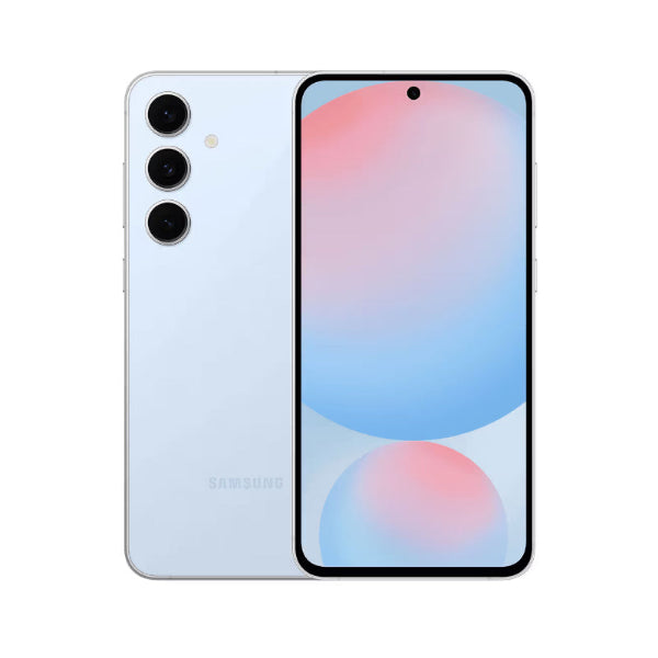 Samsung smartphone with gradient display on a white background