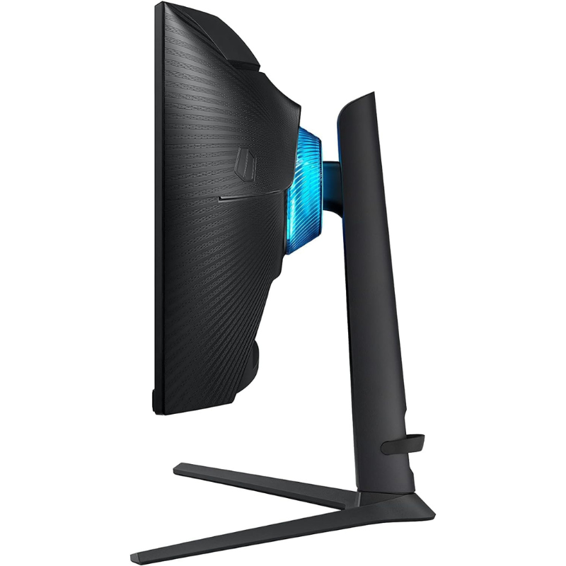 Gaming monitor with a black stand on a white background