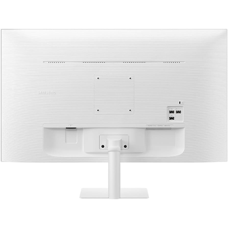 White computer monitor with ports on a white background