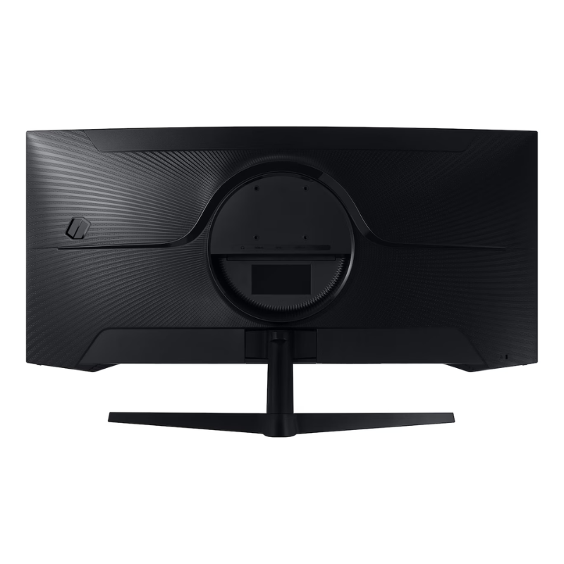 Black computer monitor on a white background