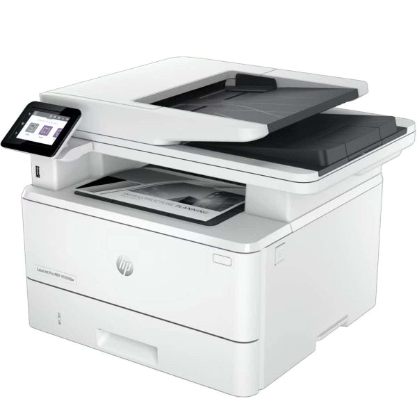 Close-up of HP 4103fdw color printer