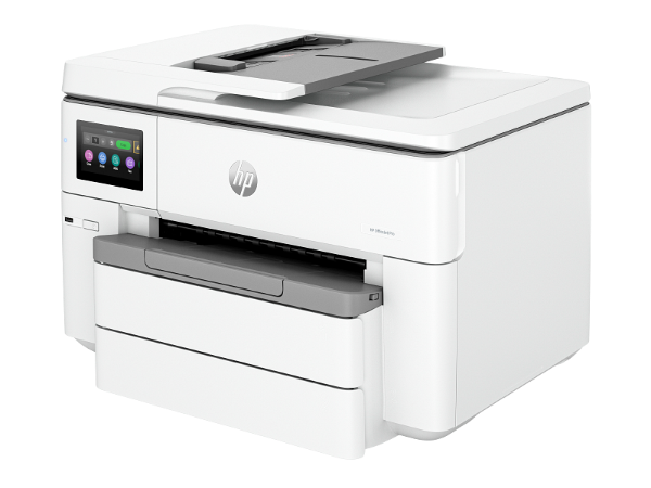 Side view of HP 9730 showing wide-format paper tray