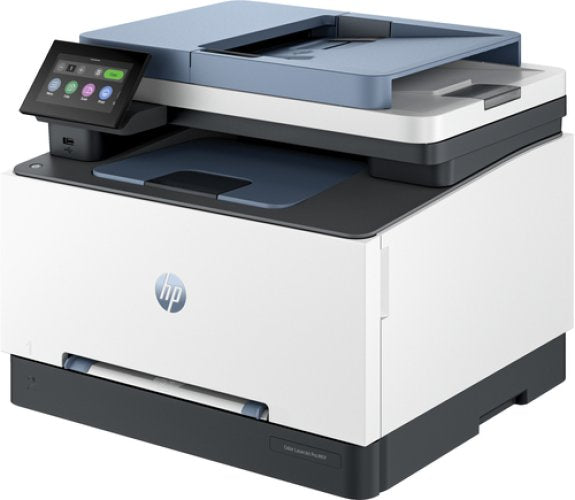 HP printer with scanner and copier on a white background