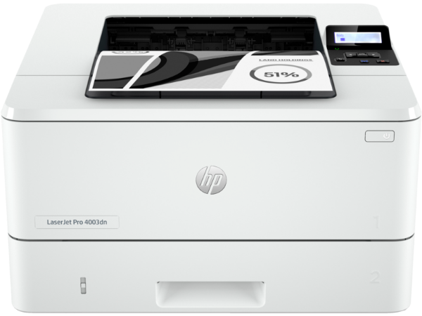 HP LaserJet Pro 4003dn printer on a white background