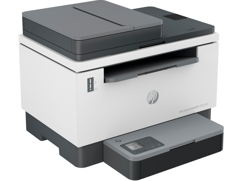 HP 2602sdn showing document feeder and scanner top
