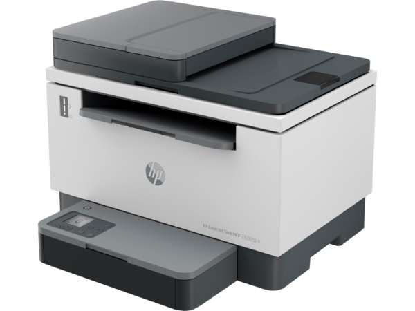 HP 2602sdn showing document feeder and scanner top