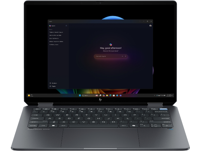 HP OmniBook convertible showing premium metal finish