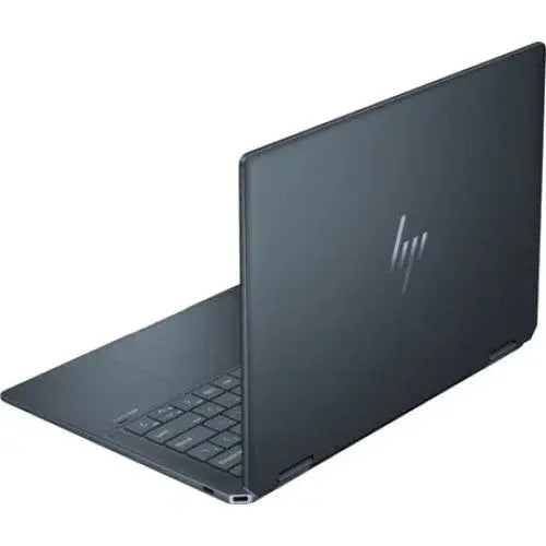 Sleek HP Spectre x360 14 laptop in dark color with 16GB RAM and 1TB storage, shown partially open