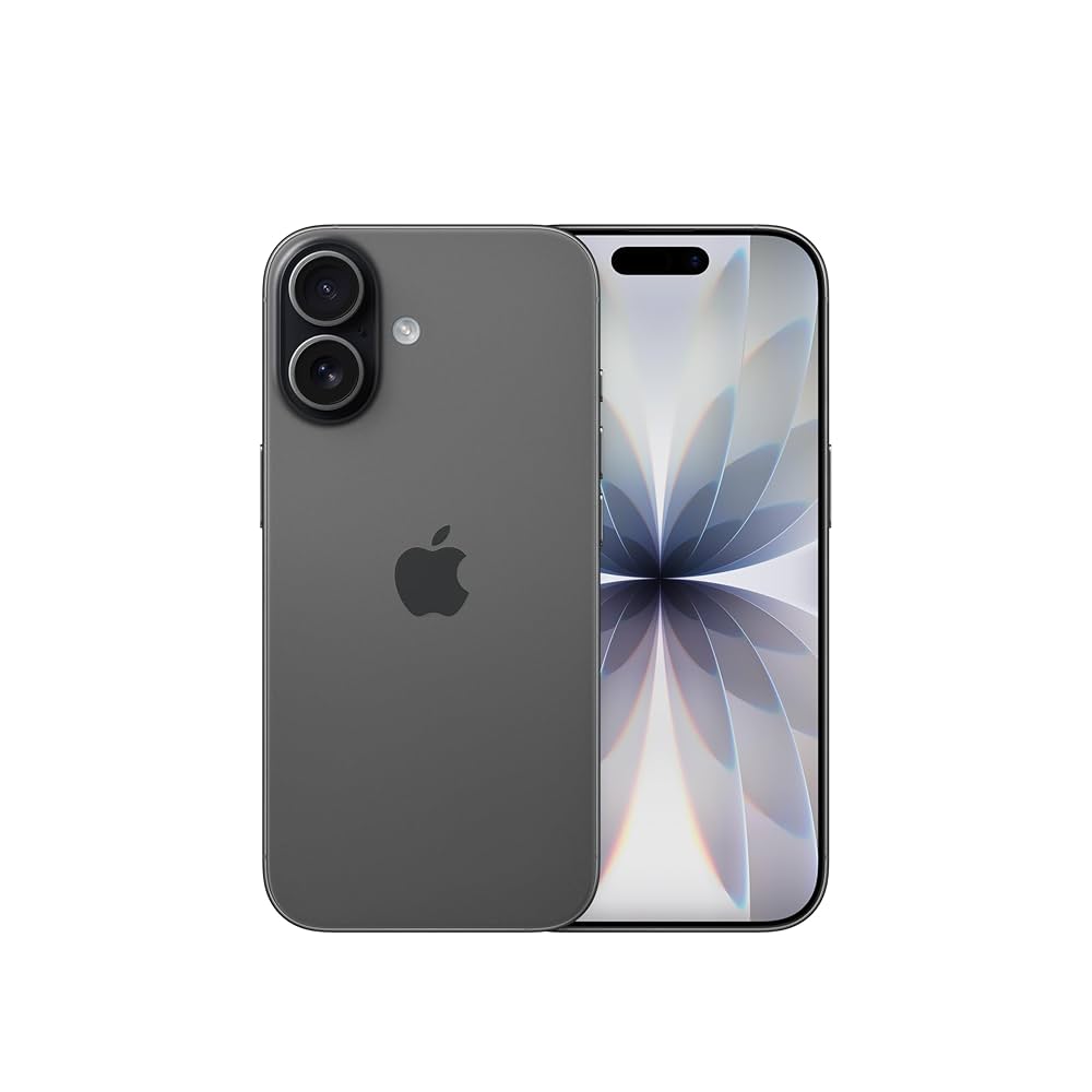 Gray smartphone with Apple logo on a white background