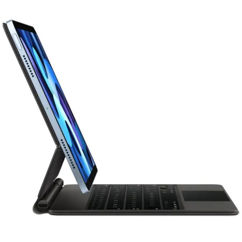 Tablet with a keyboard dock on a white background