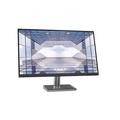 Monitor with a futuristic glass design on a white background