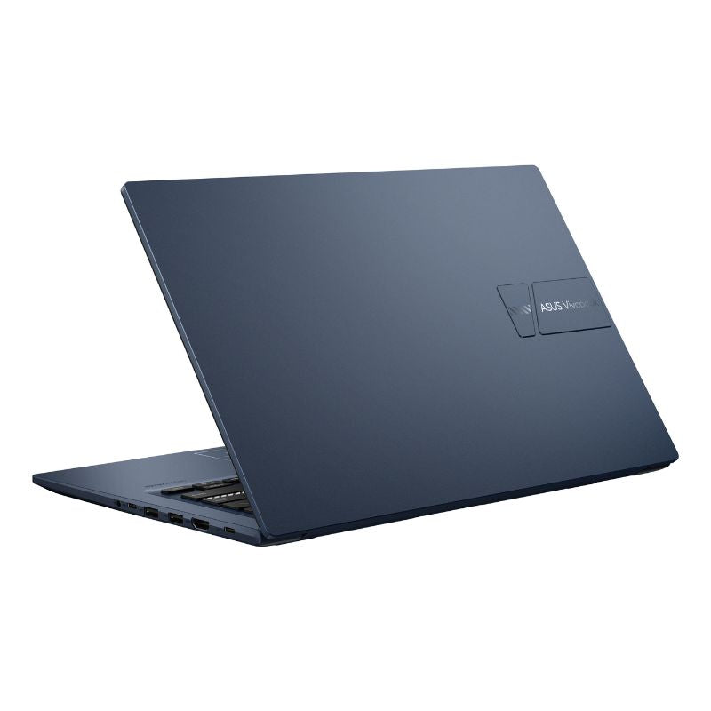 Blue laptop with ASUS logo on a white background