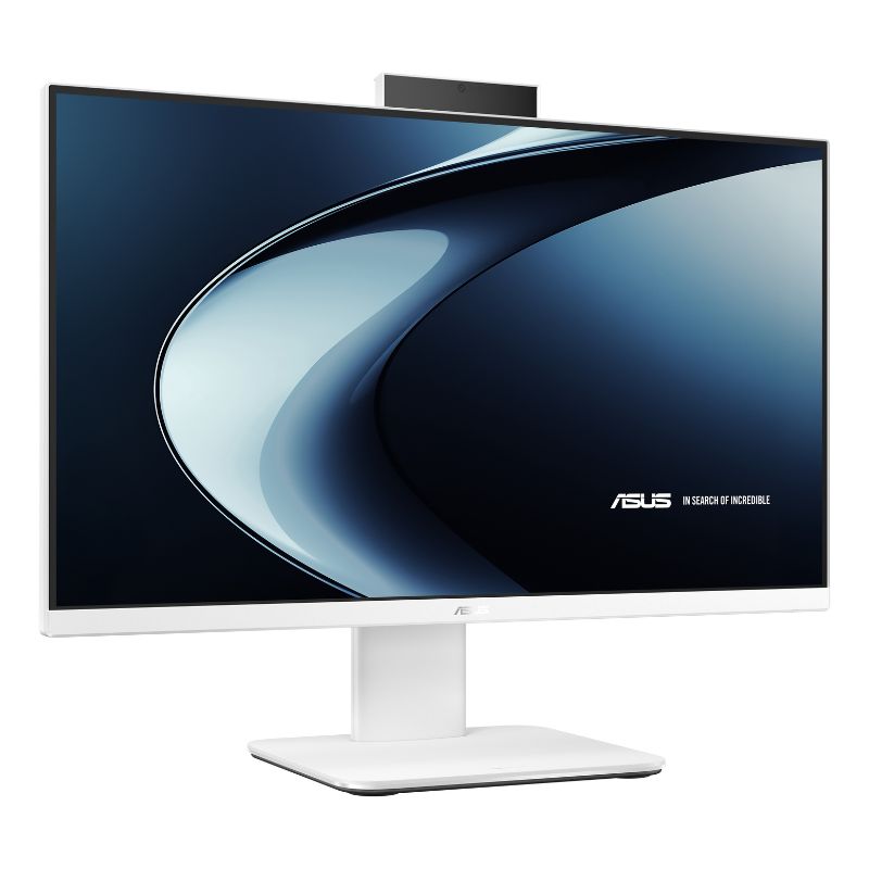 Asus monitor with a dark blue screen on a white background