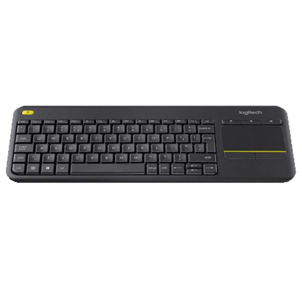 Logitech keyboard with touchpad on a white background