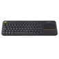 Logitech keyboard with touchpad on a white background