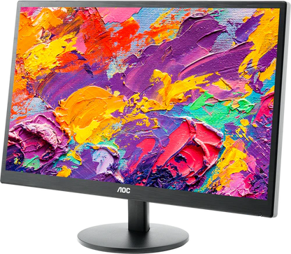 AOC E970SWN 18.5" HD Monitor - E970SWN with a colorful abstract design on the screen
