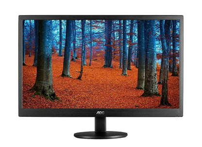 AOC E970SWN 18.5" HD Monitor - E970SWN displaying a forest scene with AOC branding
