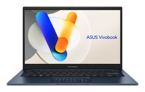 ASUS Vivobook laptop with colorful design on the screen
