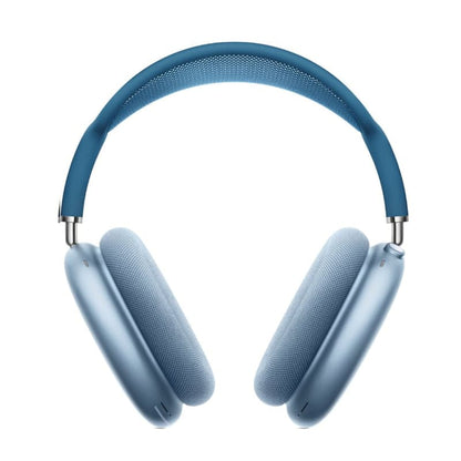 Blue headphones on a white background