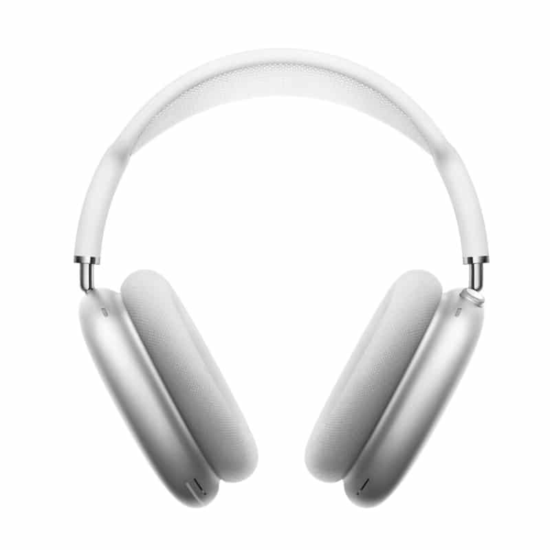 White headphones on a white background