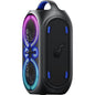 Portable Anker Rave Partycast Bluetooth Speaker with colorful LED lights on a white background