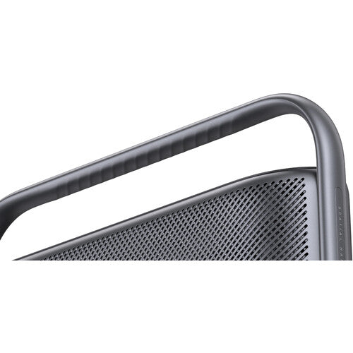 Close-up of a Anker Soundcore Motion X600 Wireless Speaker grille with a white background