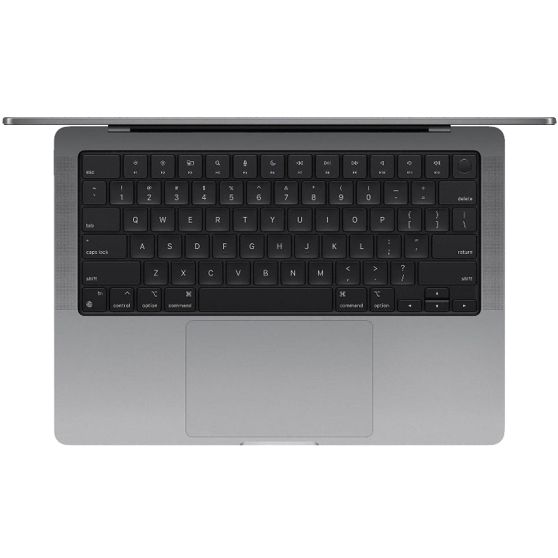 Laptop with black keyboard on a white background