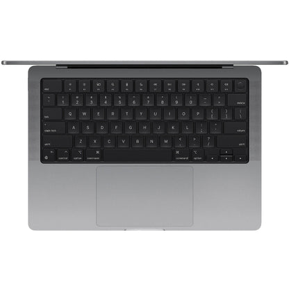 Laptop with black keyboard on a white background