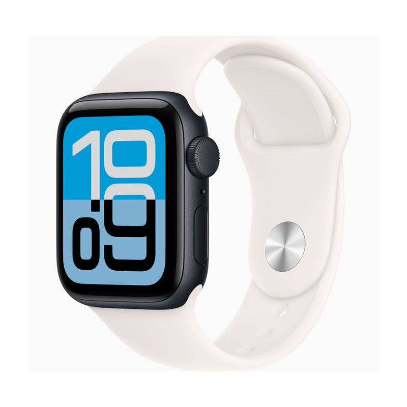 Smartwatch with a white band on a white background