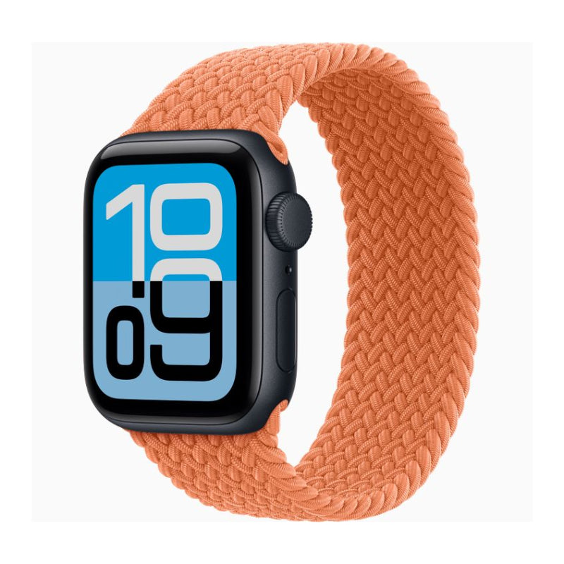 Smartwatch with an orange band on a white background