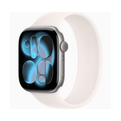 Smartwatch with a white band on a white background