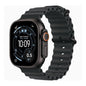 Smartwatch with a black band on a white background