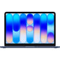 Laptop with a colorful abstract design on the screen against a white background