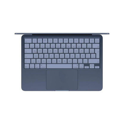 Dark blue keyboard cover with trackpad on a white background