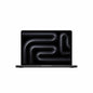 Black laptop with abstract design on a white background