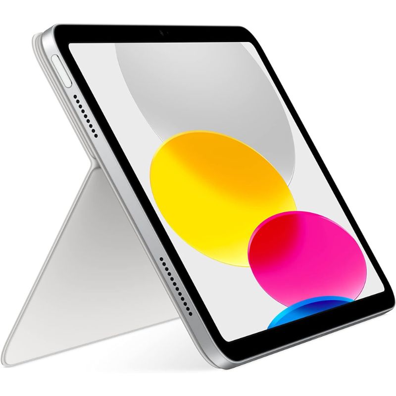 Tablet with colorful design on a white background