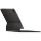 Black tablet case with a stand on a white background