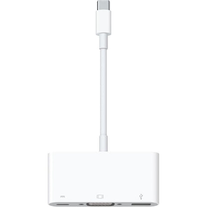 White adapter with multiple ports on a white background