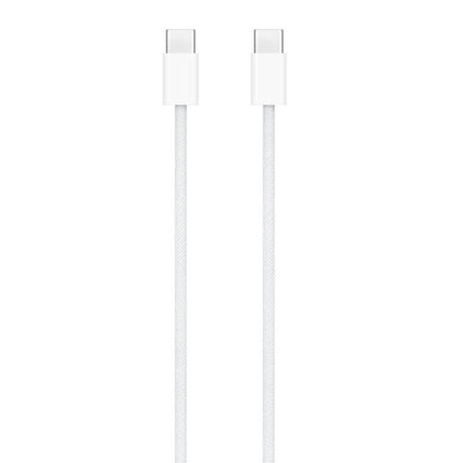 Two white USB-C cables on a white background