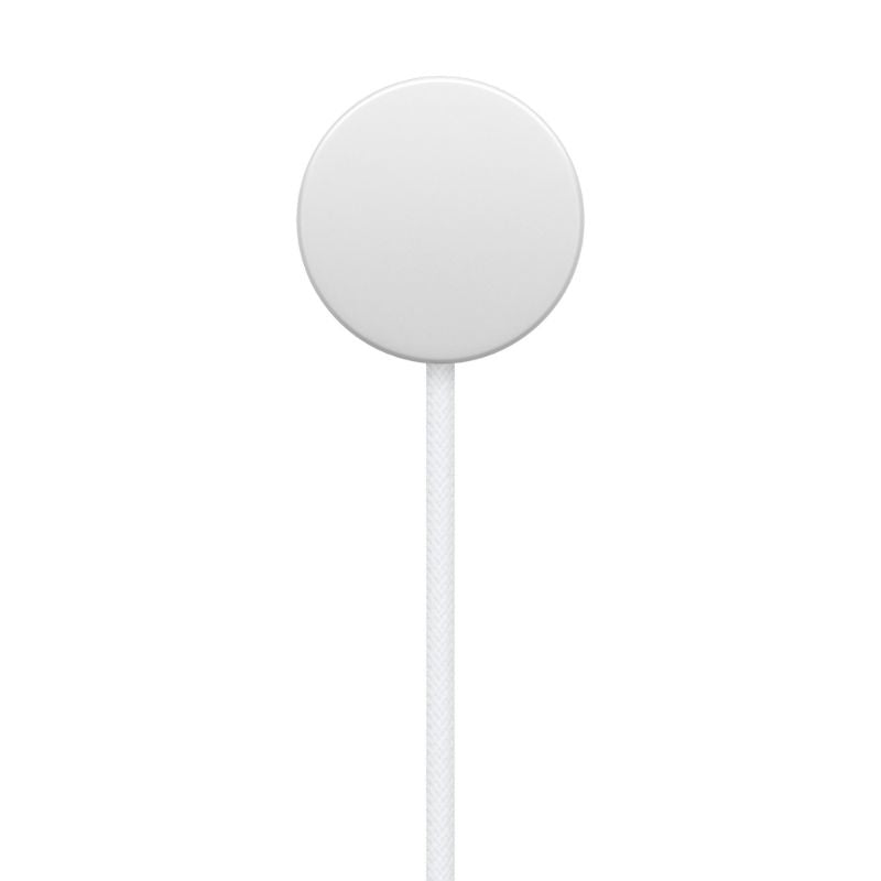 White Apple Watch Magnetic Fast Charger to USB-C Cable (1m) on a white background